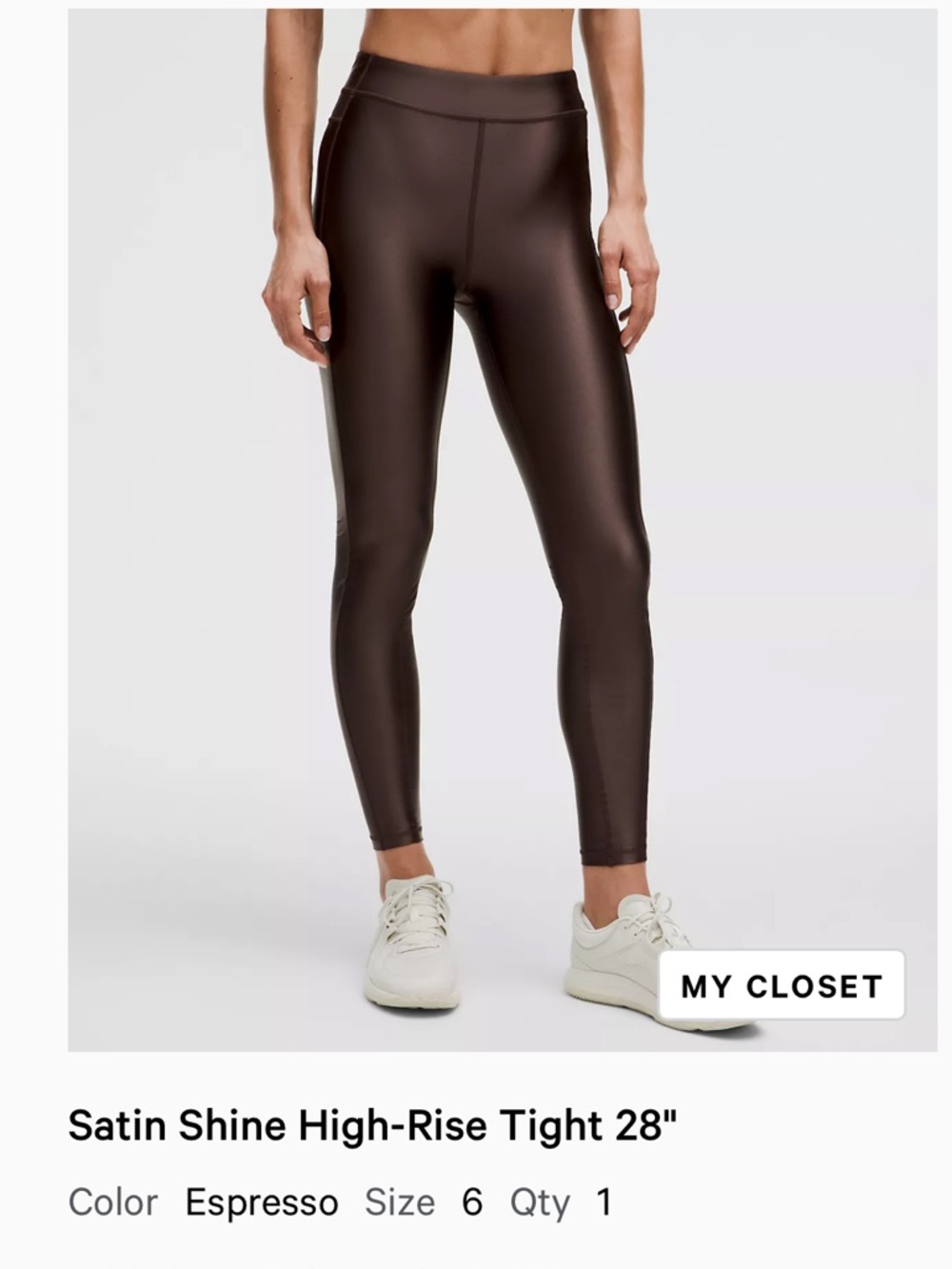 Satin shine high rise tight